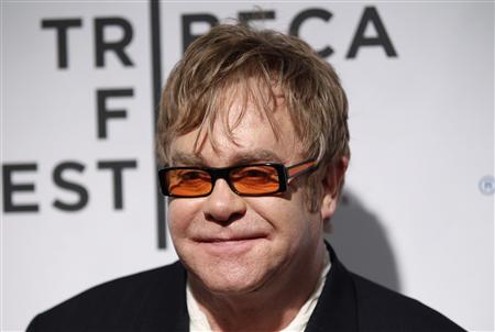 Sir Elton John attends opening night premiere of "The Union" during the 10th annual Tribeca Film Festival in New York April 20, 2011. REUTERS/Lucas Jackson
Sir Elton John attends opening night premiere of "The Union" during the 10th annual Tribeca Film Festival in New York April 20, 2011. REUTERS/Lucas Jackson