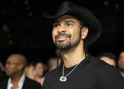 WBA heavyweight champion David Haye of Britain waits for the start of the WBA light welterweight boxing match between Amir Khan of Britain and Marcos Maidana of Argentina at the Mandalay Bay Events Center in Las Vegas, Nevada December 11, 2010. REUTERS/Steve Marcus
WBA heavyweight champion David Haye of Britain waits for the start of the WBA light welterweight boxing match between Amir Khan of Britain and Marcos Maidana of Argentina at the Mandalay Bay Events Center in Las Vegas, Nevada December 11, 2010. REUTERS/Steve Marcus