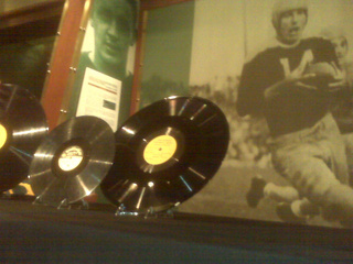 Recordings of a 1940s radio show involving Packers great Don Hutson are seen at the Packers Hall of Fame, April 22, 2011. (courtesy of FOX 11). Recordings of a 1940s radio show involving Packers great Don Hutson are seen at the Packers Hall of Fame, April 22, 2011. (courtesy of FOX 11).