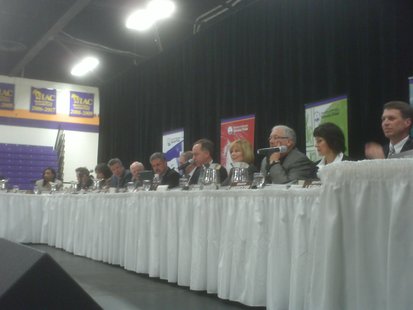 The legislature's Joint Finance Committee meets for a public hearing at UW-Stevens Point's Quandt Fieldhouse, April 7th, 2011. The legislature's Joint Finance Committee meets for a public hearing at UW-Stevens Point's Quandt Fieldhouse, April 7th, 2011.