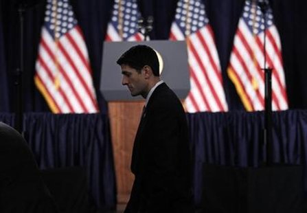 House Budget Committee Chairman Rep. Paul Ryan (R-WI) arrives to listen to President Barack Obama deliver a speech on U.S. fiscal and budgetary deficit policy at the George Washington University in Washington, April 13, 2011. REUTERS/Kevin Lamarque
House Budget Committee Chairman Rep. Paul Ryan (R-WI) arrives to listen to President Barack Obama deliver a speech on U.S. fiscal and budgetary deficit policy at the George Washington University in Washington, April 13, 2011. REUTERS/Kevin Lamarque
