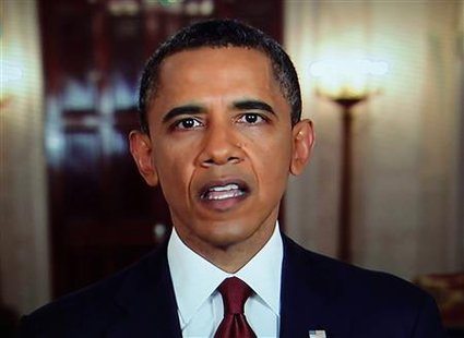
President Barack Obama announces the death of Osama bin Laden during an address to the nation from the White House in Washington, in this still image taken from video May 1, 2011. REUTERS/Pool
