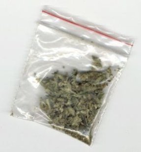 A bag of marijuana. A bag of marijuana.