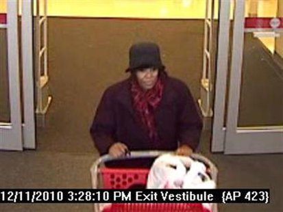
A female suspect responsible for a series of larcenies and frauds that have occurred throughout the metro Detroit area is seen in this Sterling Heights Police Department, Michigan, handout image released to Reuters on May 6, 2011. Police in Detroit are looking for a gang of middle-aged to elderly women, dubbed the "Mad Hatters", who are believed to be responsible for a string of robberies, purse snatching and fraud. REUTERS/Sterling He