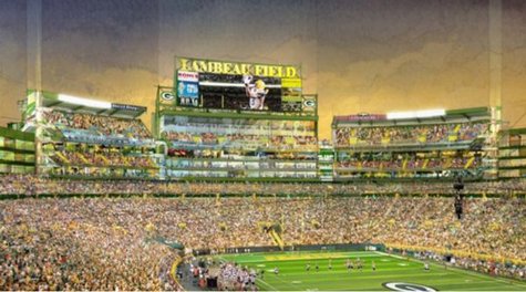 An artists rendering of the south end zone project at Lambeau Field.
