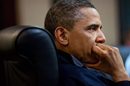President Barack Obama listens during one in a series of meetings discussing the mission against Osama bin Laden, in the Situation Room of the White House May 1, 2011. REUTERS/White House/Pete Souza/Handout
President Barack Obama listens during one in a series of meetings discussing the mission against Osama bin Laden, in the Situation Room of the White House May 1, 2011. REUTERS/White House/Pete Souza/Handout