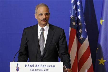 Attorney General Eric Holder attends a press conference at the Interior Ministry in Paris on May 9, 2011. REUTERS/Benoit Tessier
Attorney General Eric Holder attends a press conference at the Interior Ministry in Paris on May 9, 2011. REUTERS/Benoit Tessier