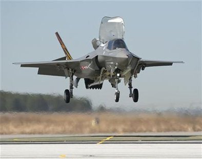 The F-35 Lightning II, also known as the Joint Strike Fighter (JSF), is shown in this March 2010 file photograph. REUTERS/Lockheed Martin Corp/Handout
The F-35 Lightning II, also known as the Joint Strike Fighter (JSF), is shown in this March 2010 file photograph. REUTERS/Lockheed Martin Corp/Handout