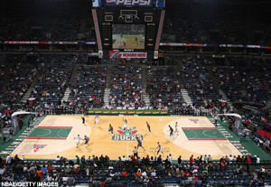 The Bradley Center in Milwaukee, home of the Milwaukee Bucks. The Bradley Center in Milwaukee, home of the Milwaukee Bucks.