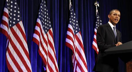 President Barack Obama delivers remarks at the Women's Leadership Forum in Washington May 19, 2011. REUTERS/Kevin Lamarque
President Barack Obama delivers remarks at the Women's Leadership Forum in Washington May 19, 2011. REUTERS/Kevin Lamarque