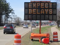 Road work sign