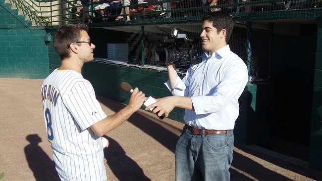 Mike Mathers throws out the first pitch at the Woodchucks opener on June 1, 2011.