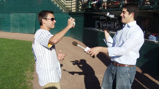 Mike Mathers throws out the first pitch at the Woodchucks opener on June 1, 2011.
