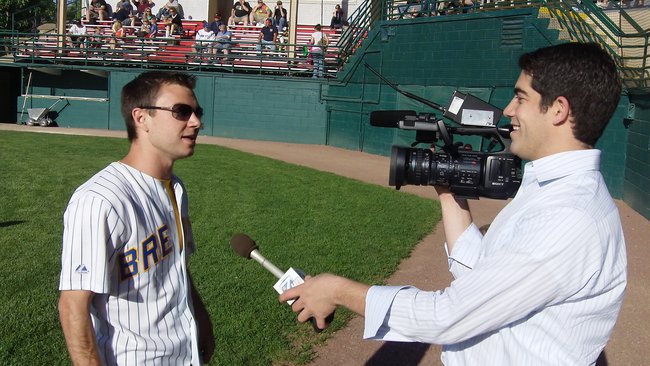 Mike Mathers throws out the first pitch at the Woodchucks opener on June 1, 2011.