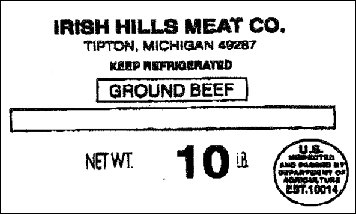 Irish Hills Meat seal (image courtesy USDA) Irish Hills Meat seal (image courtesy USDA)