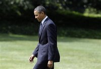 President Barack Obama departs the White House for a trip to Ohio