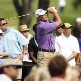 Steve Stricker of the U.S. hits his tee shot on the 15th hole during the third round of the Memorial Tournament at Muirfield Village Golf Cl