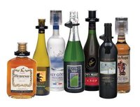 Bottles of hard liquor.