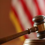 Court gavel with flag Court gavel with flag