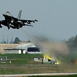 A Minnesota National guard F-16 fighter jet A Minnesota National guard F-16 fighter jet