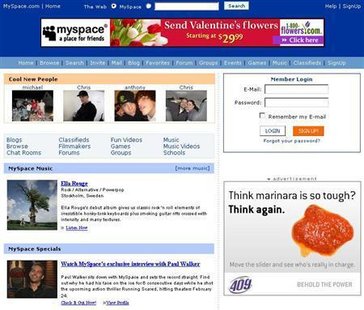 An undated image courtesy of MySpace