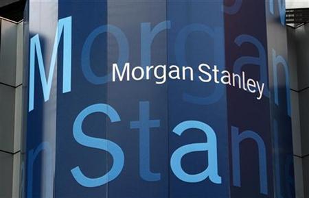 A sign is seen on the exterior of the headquarters of investment bank Morgan Stanley in New York City A sign is seen on the exterior of the headquarters of investment bank Morgan Stanley in New York City