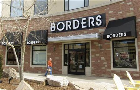 A customer enters the Borders bookstore in Broomfield A customer enters the Borders bookstore in Broomfield