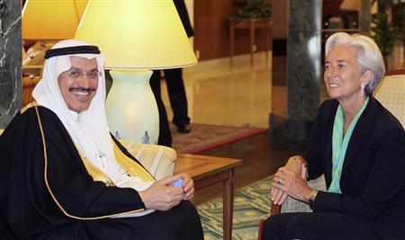 France's Finance Minister Lagarde meets with Muhammad al-Jasser, governor of the Saudi Arabian Monetary Agency in Jeddah France's Finance Minister Lagarde meets with Muhammad al-Jasser, governor of the Saudi Arabian Monetary Agency in Jeddah