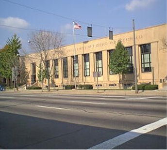 The federal building is shown in a stock image from Downtown Kalamazoo, Michigan. Photo courtesy of miwd.uscourts.gov. The federal building is shown in a stock image from Downtown Kalamazoo, Michigan. Photo courtesy of miwd.uscourts.gov.