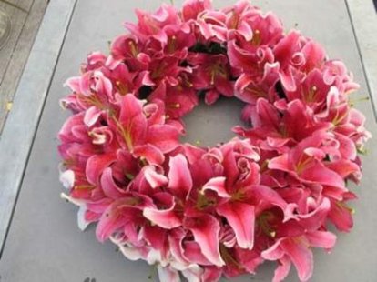 A funeral wreath