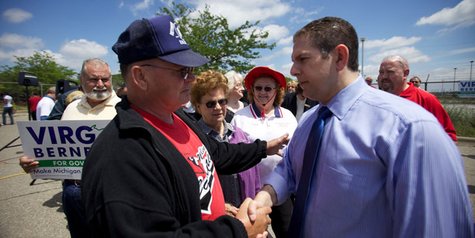 Lansing Mayor Virgil Bernero on the 2010 gubernatorial campaign trail. Lansing Mayor Virgil Bernero on the 2010 gubernatorial campaign trail.