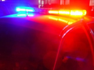 Police lights on a police car