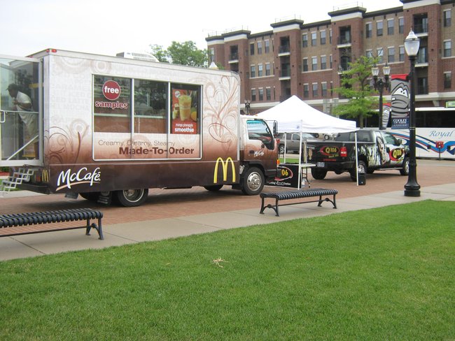 Q106 & McDonald's had a good time with you before the game, the samples of the new McCafe Mango Pineapple Real Fruit Smoothie.