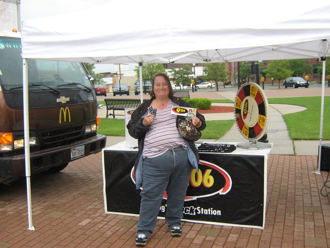 Q106 & McDonald's had a good time with you before the game, the samples of the new McCafe Mango Pineapple Real Fruit Smoothie.