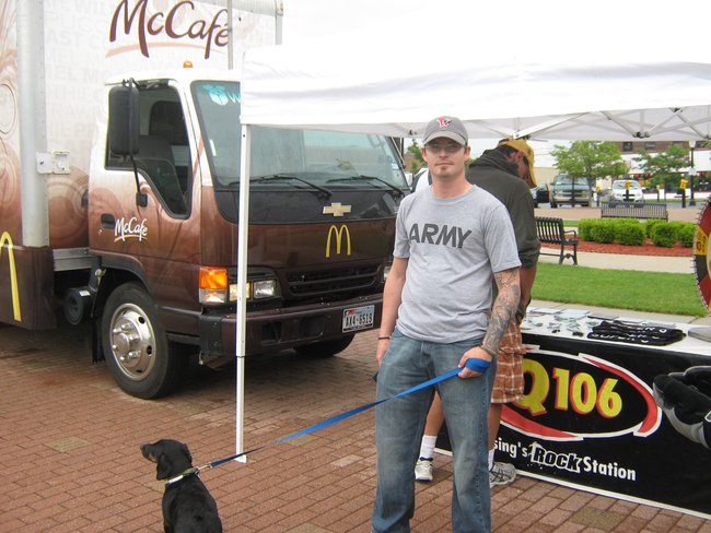 Q106 & McDonald's had a good time with you before the game, the samples of the new McCafe Mango Pineapple Real Fruit Smoothie.