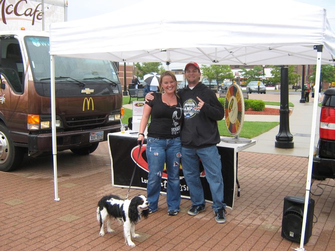Q106 & McDonald's had a good time with you before the game, the samples of the new McCafe Mango Pineapple Real Fruit Smoothie.
