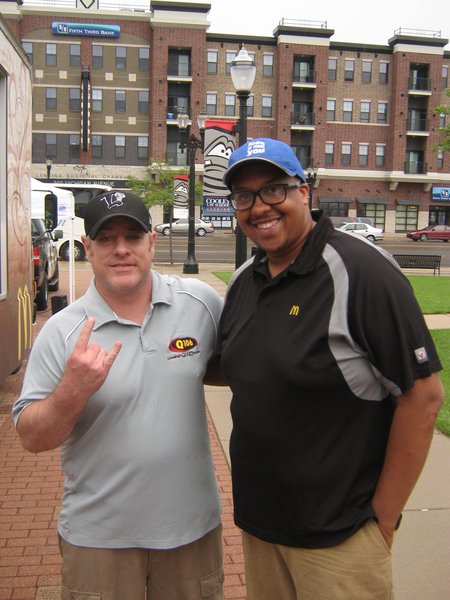 Q106 & McDonald's had a good time with you before the game, the samples of the new McCafe Mango Pineapple Real Fruit Smoothie.