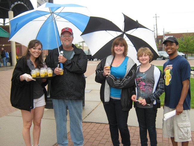Q106 & McDonald's had a good time with you before the game, the samples of the new McCafe Mango Pineapple Real Fruit Smoothie.