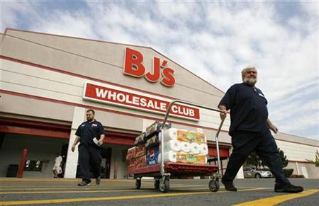 Shoppers leave a BJ's store in Virginia Shoppers leave a BJ's store in Virginia