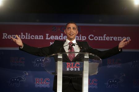 President Barack Obama impersonator speaks during 2011 Republican Leadership Conference in New Orleans President Barack Obama impersonator speaks during 2011 Republican Leadership Conference in New Orleans