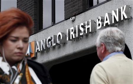 Pedestrians walk past a branch of Anglo Irish Bank in Dublin Pedestrians walk past a branch of Anglo Irish Bank in Dublin