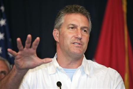 U.S. Republican Representative from Arizona Rick Renzi gestures as he speaks during a news conference at the fortified Green Zone in Baghdad U.S. Republican Representative from Arizona Rick Renzi gestures as he speaks during a news conference at the fortified Green Zone in Baghdad