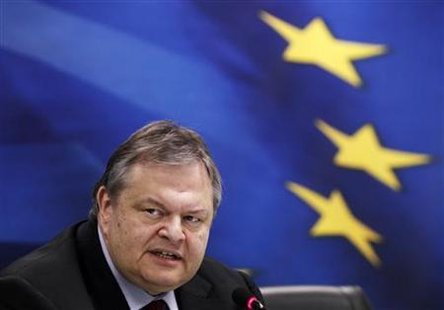 Greek Finance Minister Venizelos addresses a news conference in Athens Greek Finance Minister Venizelos addresses a news conference in Athens