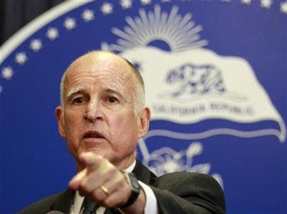 California Governor Jerry Brown speaks after vetoing the budget passed the day before by state legislators in Los Angeles California Governor Jerry Brown speaks after vetoing the budget passed the day before by state legislators in Los Angeles