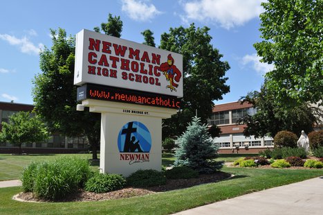 Newman Catholic High School sign. Image taken 6/24/2011. Newman Catholic High School sign. Image taken 6/24/2011.
