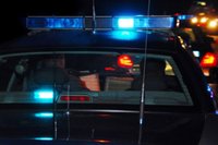 Police squad car at night
