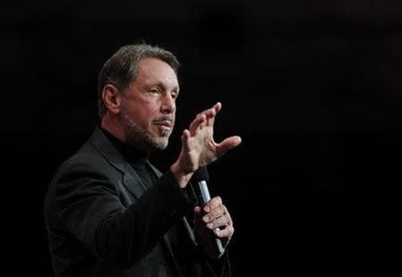 Oracle CEO Ellison speaks to the audience during his keynote address at the Oracle Open World in San Francisco Oracle CEO Ellison speaks to the audience during his keynote address at the Oracle Open World in San Francisco