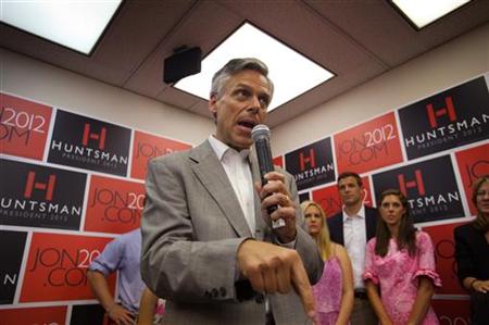 Republican candidate for US President Huntsman addresses campaign workers and supporters at his national campaign headquarters in Orlando Republican candidate for US President Huntsman addresses campaign workers and supporters at his national campaign headquarters in Orlando