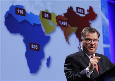 Peabody Energy's CEO Gregory Boyce speaks to delegates at the 21st World Energy Congress in Montreal Peabody Energy's CEO Gregory Boyce speaks to delegates at the 21st World Energy Congress in Montreal