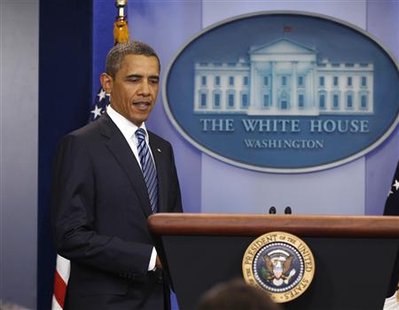 U.S. President Obama walks out to talk about deficit reduction at the White House in Washington U.S. President Obama walks out to talk about deficit reduction at the White House in Washington